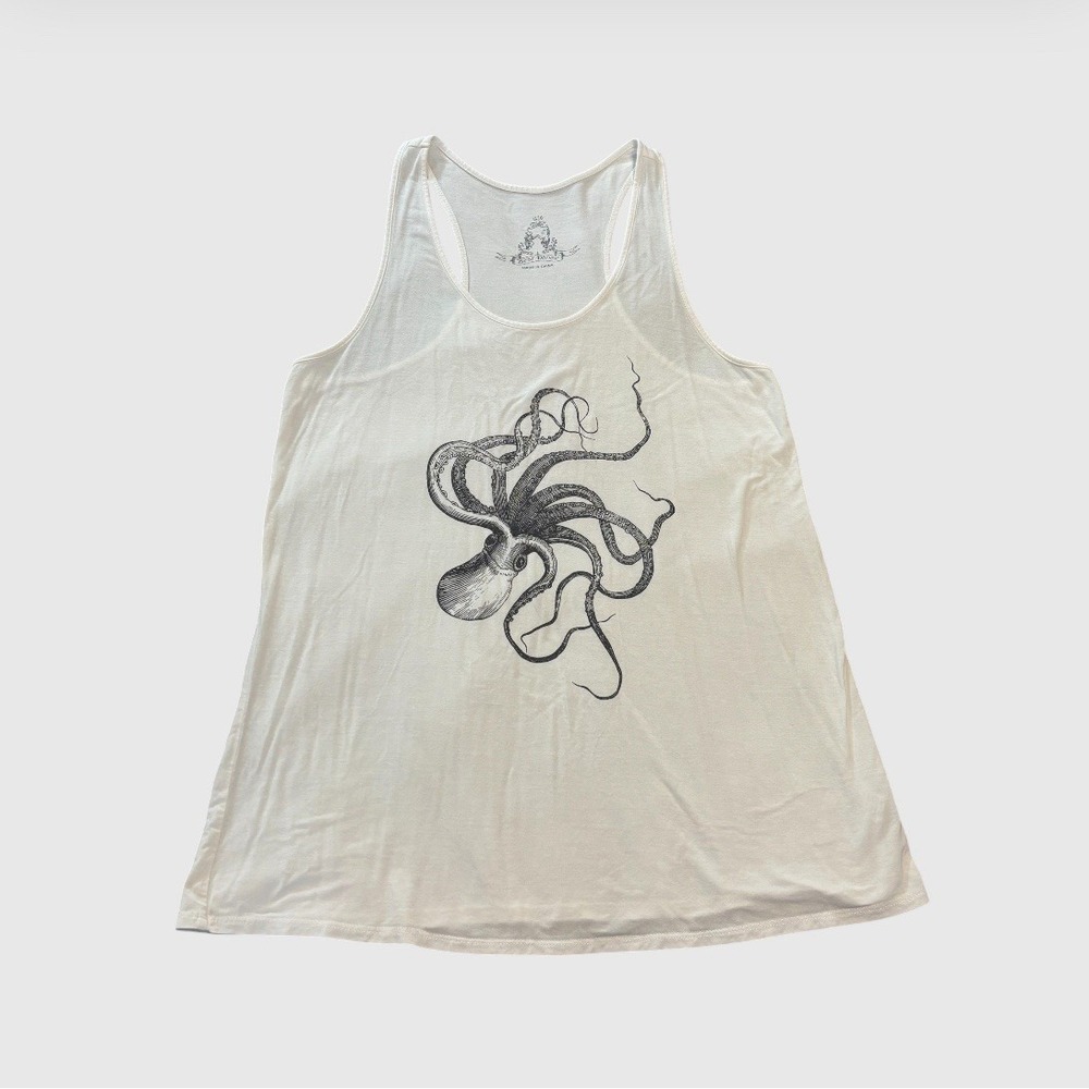 Octopus Tank Top Women's Large Whimsical Boho Nautical Coastal Layer